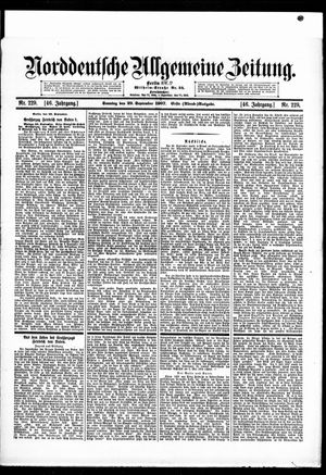 Norddeutsche allgemeine Zeitung vom 29.09.1907