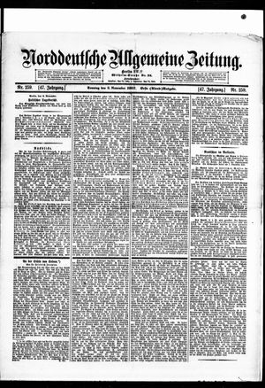 Norddeutsche allgemeine Zeitung vom 03.11.1907