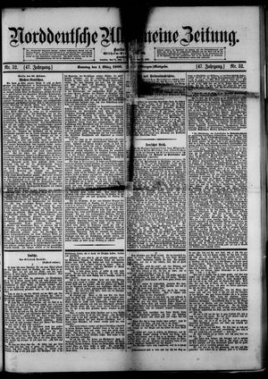 Norddeutsche allgemeine Zeitung vom 01.03.1908