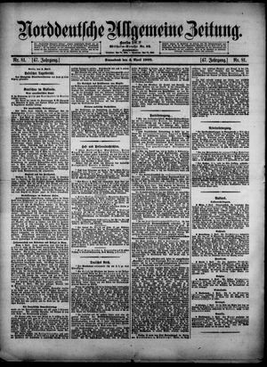 Norddeutsche allgemeine Zeitung on Apr 4, 1908