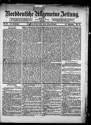 Norddeutsche allgemeine Zeitung vom 12.04.1908