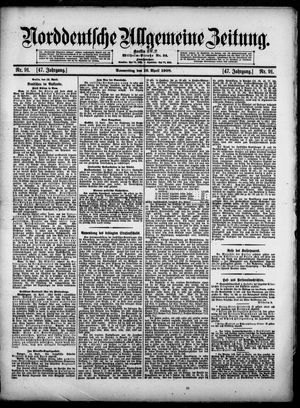 Norddeutsche allgemeine Zeitung vom 16.04.1908