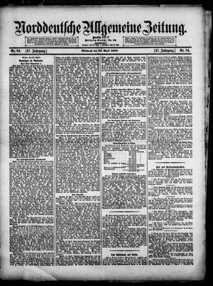 Norddeutsche allgemeine Zeitung vom 22.04.1908