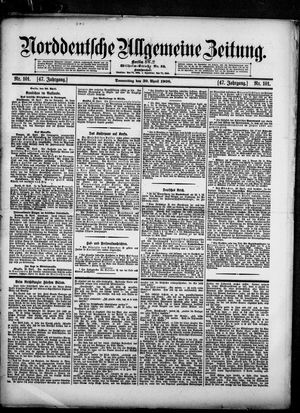 Norddeutsche allgemeine Zeitung on Apr 30, 1908