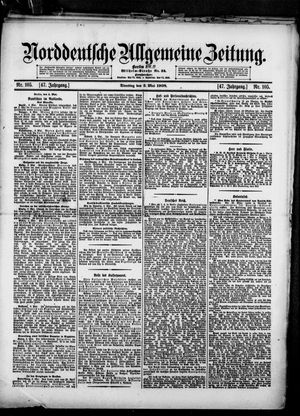 Norddeutsche allgemeine Zeitung vom 05.05.1908