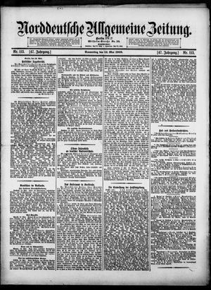 Norddeutsche allgemeine Zeitung vom 14.05.1908