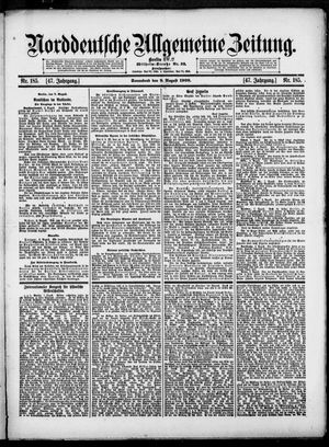 Norddeutsche allgemeine Zeitung vom 08.08.1908