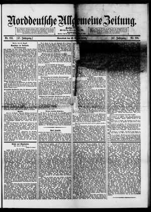 Norddeutsche allgemeine Zeitung vom 15.08.1908