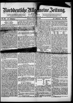 Norddeutsche allgemeine Zeitung vom 18.08.1908