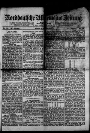 Norddeutsche allgemeine Zeitung vom 19.08.1908