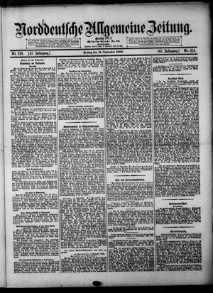 Norddeutsche allgemeine Zeitung on Sep 11, 1908