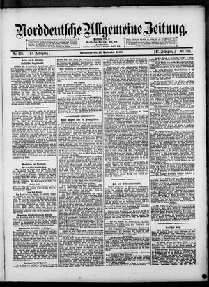 Norddeutsche allgemeine Zeitung vom 12.09.1908