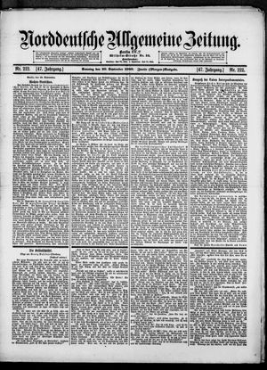 Norddeutsche allgemeine Zeitung vom 20.09.1908