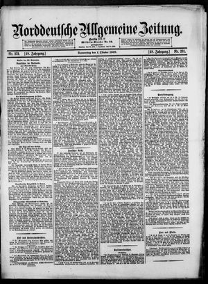 Norddeutsche allgemeine Zeitung vom 01.10.1908