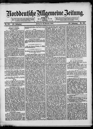 Norddeutsche allgemeine Zeitung vom 13.11.1908