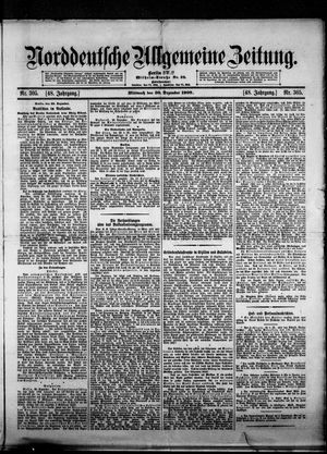 Norddeutsche allgemeine Zeitung vom 30.12.1908