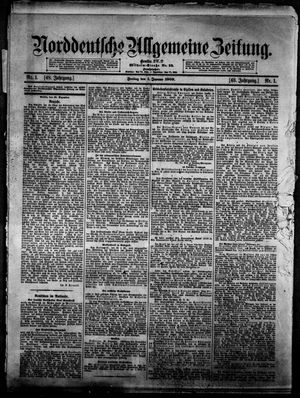 Norddeutsche allgemeine Zeitung vom 01.01.1909