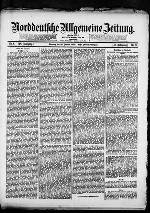 Norddeutsche allgemeine Zeitung vom 10.01.1909