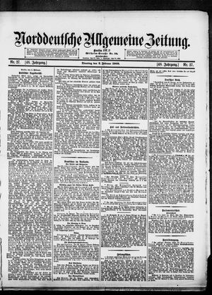 Norddeutsche allgemeine Zeitung vom 02.02.1909