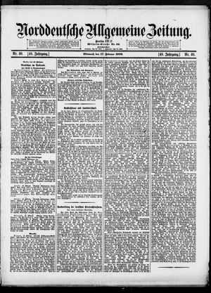 Norddeutsche allgemeine Zeitung vom 17.02.1909