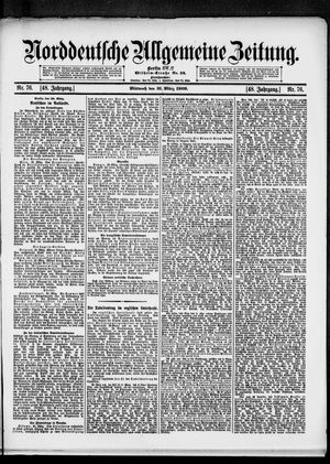 Norddeutsche allgemeine Zeitung vom 31.03.1909