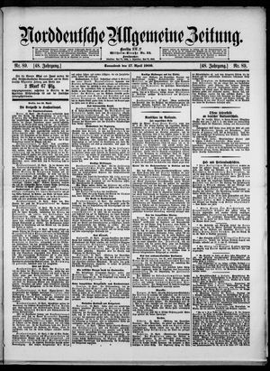 Norddeutsche allgemeine Zeitung vom 17.04.1909