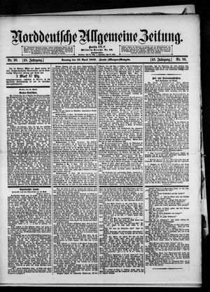 Norddeutsche allgemeine Zeitung vom 18.04.1909