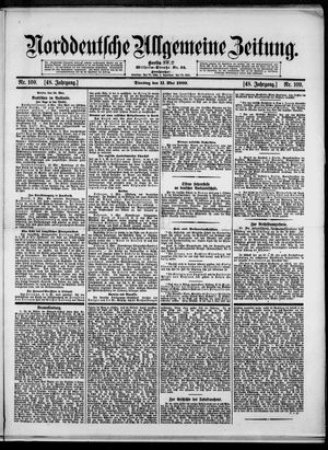 Norddeutsche allgemeine Zeitung vom 11.05.1909