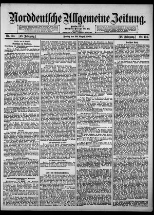 Norddeutsche allgemeine Zeitung vom 20.08.1909