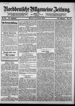 Norddeutsche allgemeine Zeitung on Sep 15, 1909