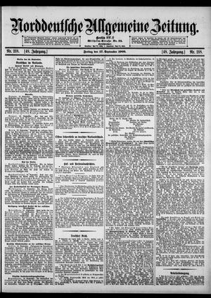 Norddeutsche allgemeine Zeitung vom 17.09.1909