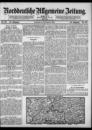 Norddeutsche allgemeine Zeitung vom 18.09.1909