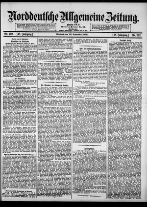 Norddeutsche allgemeine Zeitung vom 22.09.1909