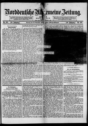 Norddeutsche allgemeine Zeitung vom 14.11.1909