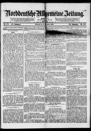 Norddeutsche allgemeine Zeitung vom 17.11.1909