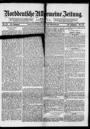 Norddeutsche allgemeine Zeitung vom 21.11.1909