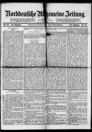 Norddeutsche allgemeine Zeitung vom 21.11.1909