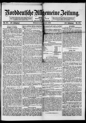 Norddeutsche allgemeine Zeitung vom 24.11.1909