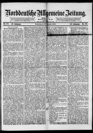 Norddeutsche allgemeine Zeitung vom 25.11.1909