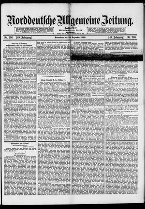 Norddeutsche allgemeine Zeitung vom 18.12.1909