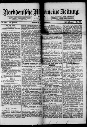 Norddeutsche allgemeine Zeitung vom 22.12.1909