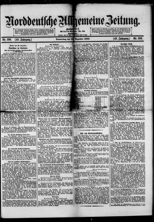 Norddeutsche allgemeine Zeitung vom 23.12.1909