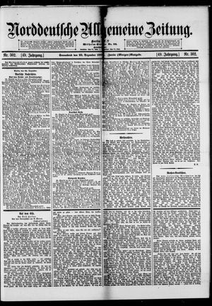 Norddeutsche allgemeine Zeitung vom 25.12.1909