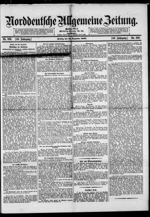 Norddeutsche allgemeine Zeitung vom 31.12.1909