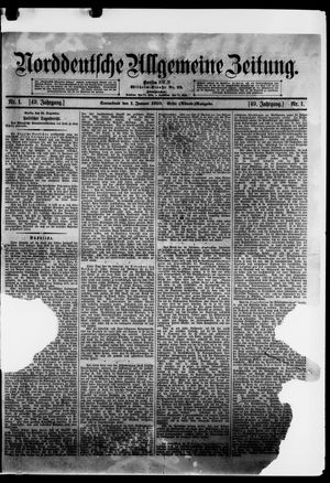 Norddeutsche allgemeine Zeitung vom 01.01.1910