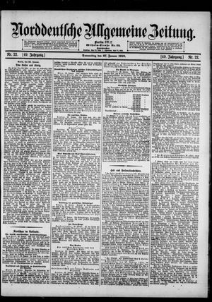 Norddeutsche allgemeine Zeitung on Jan 27, 1910