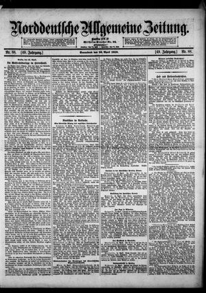 Norddeutsche allgemeine Zeitung on Apr 16, 1910