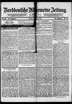 Norddeutsche allgemeine Zeitung vom 09.08.1910