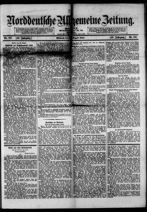 Norddeutsche allgemeine Zeitung vom 24.08.1910