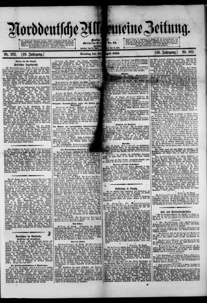 Norddeutsche allgemeine Zeitung vom 30.08.1910